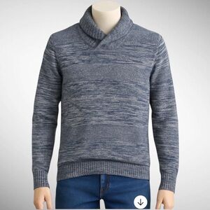 Sun + Stone Shawl Collar Pullover 100% Cotton Knit Sweater